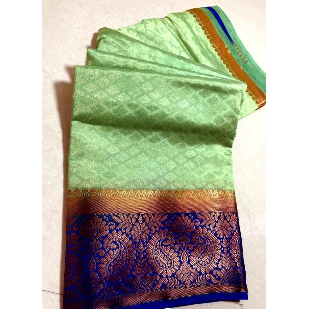 Kanjivaram Silk Saree With Unstitched Blouse Piece