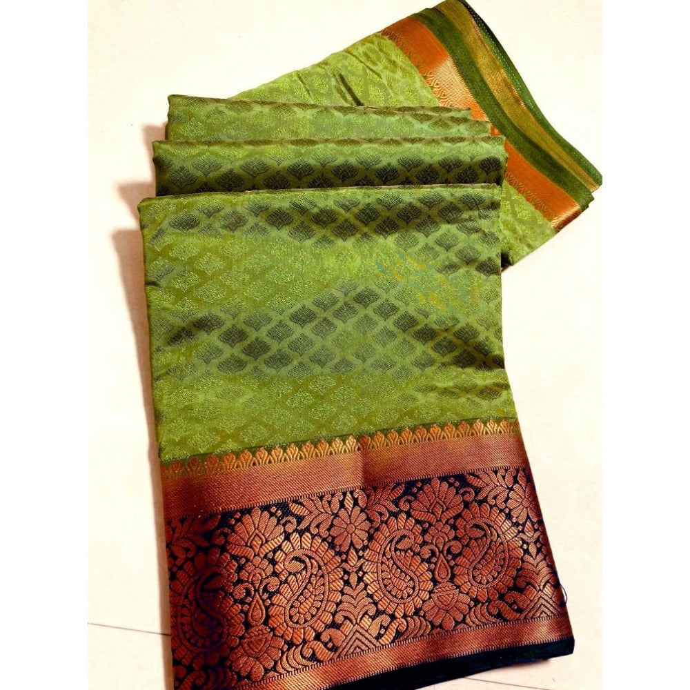 Kanjivaram Silk Saree With Unstitched Blouse Piece