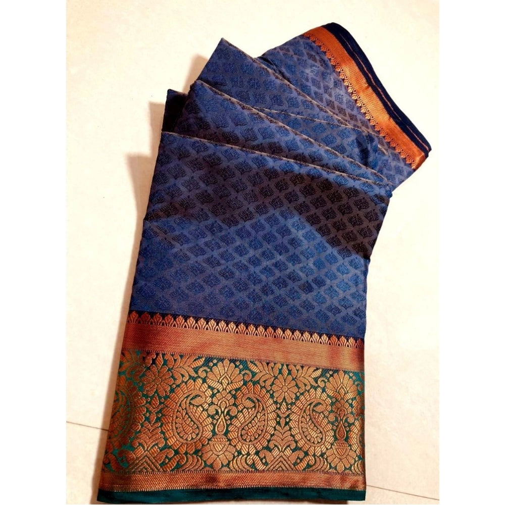 Kanjivaram Silk Saree With Unstitched Blouse Piece