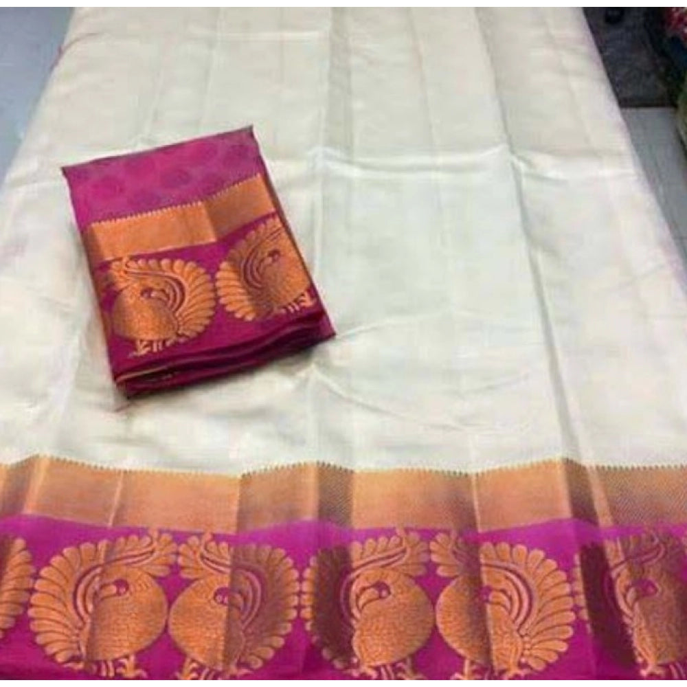 Kanjivaram Silk Saree With Unstitched Blouse Piece