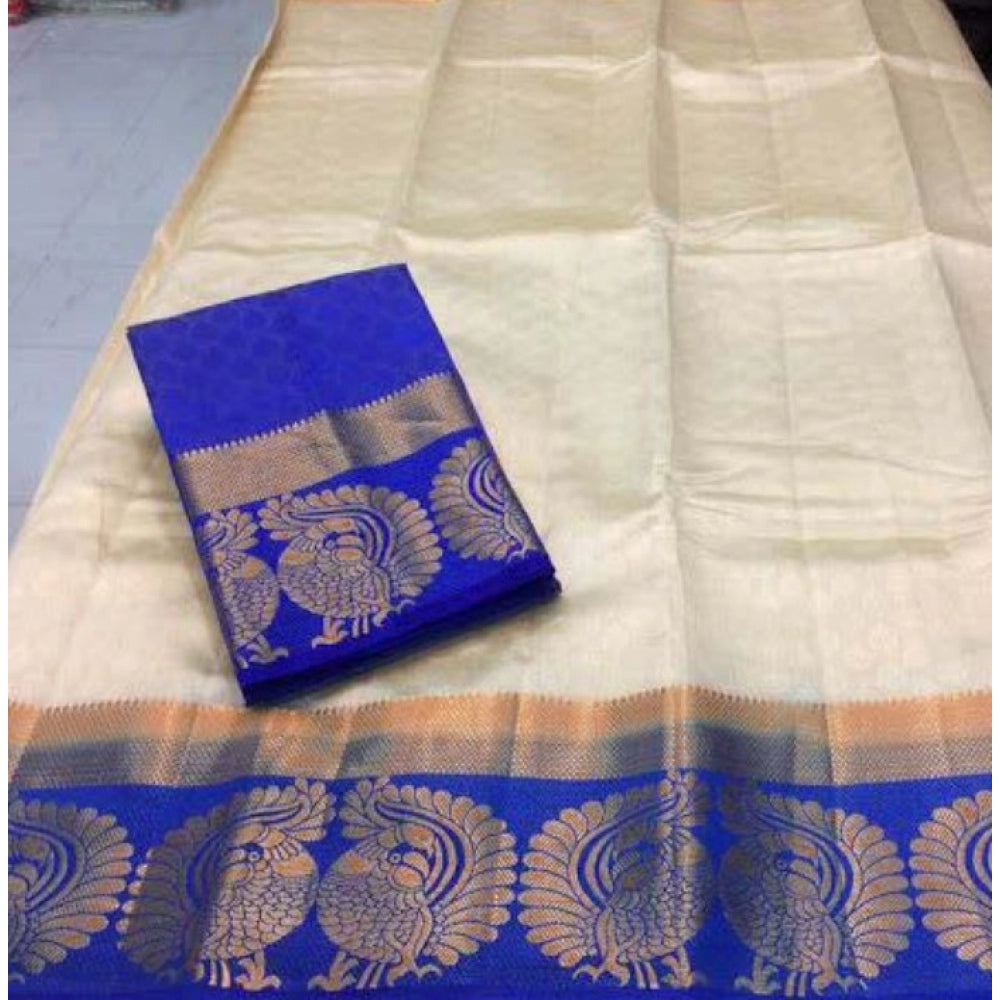 Kanjivaram Silk Saree With Unstitched Blouse Piece