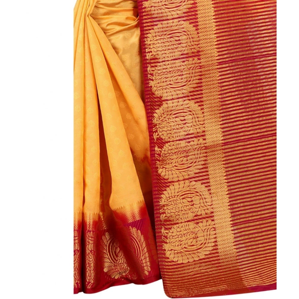 Kanjivaram Silk Saree With Unstitched Blouse Piece