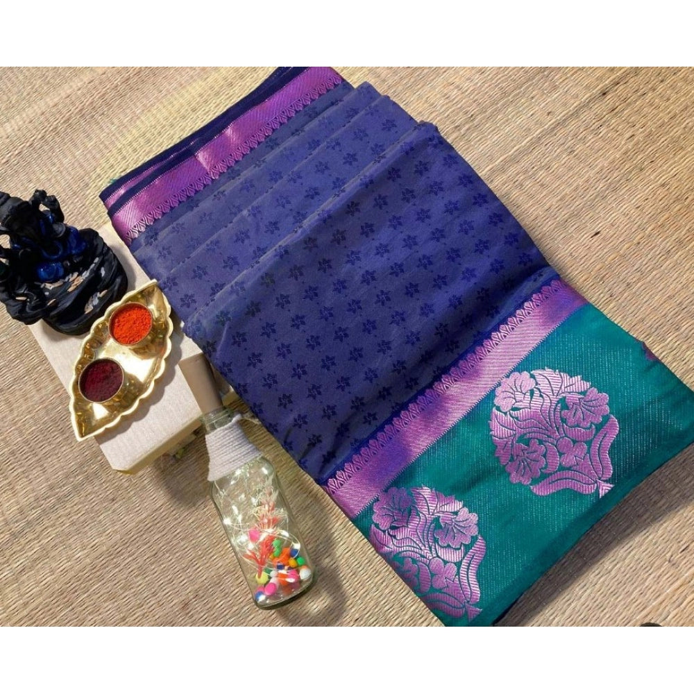 Kanjivaram Silk Saree With Unstitched Blouse Piece