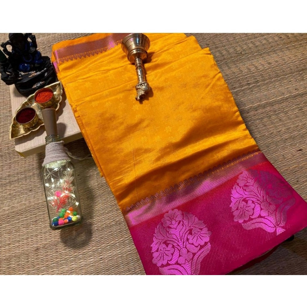 Kanjivaram Silk Saree With Unstitched Blouse Piece