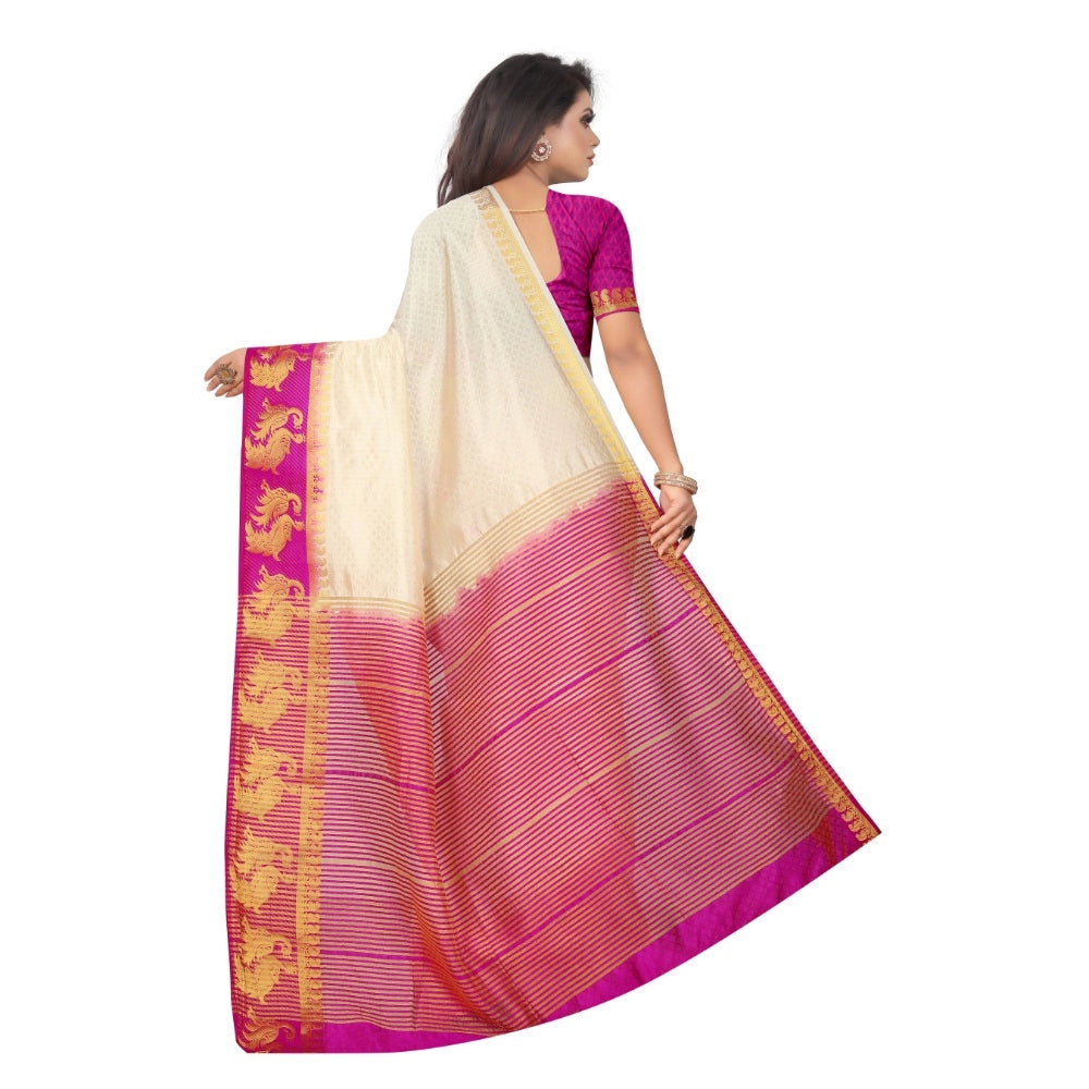 Kanjivaram Silk Saree With Unstitched Blouse Piece