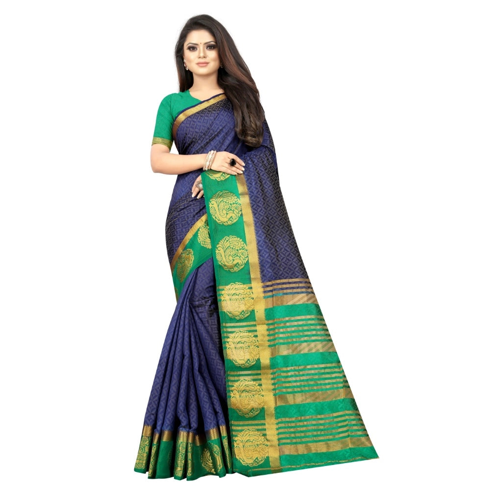 Kanjivaram Silk Saree With Unstitched Blouse Piece