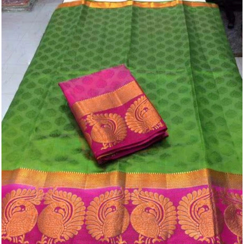 Kanjivaram Silk Saree With Unstitched Blouse Piece