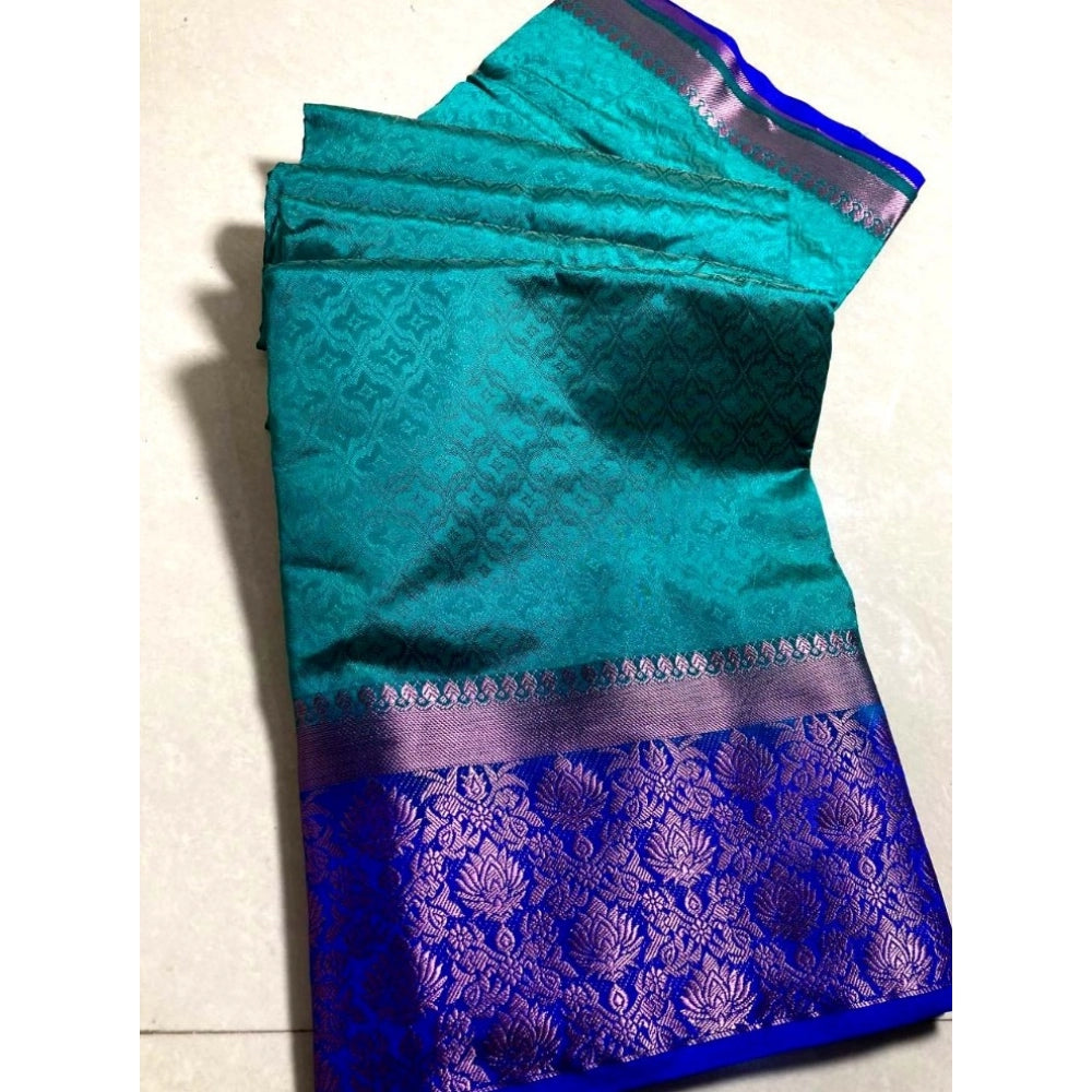 Kanjivaram Silk Saree With Unstitched Blouse Piece