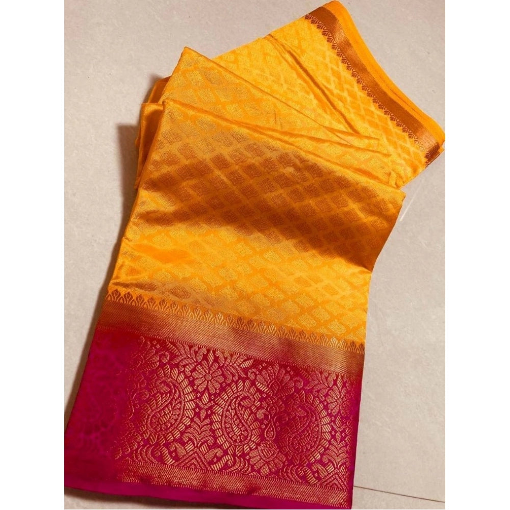 Kanjivaram Silk Saree With Unstitched Blouse Piece