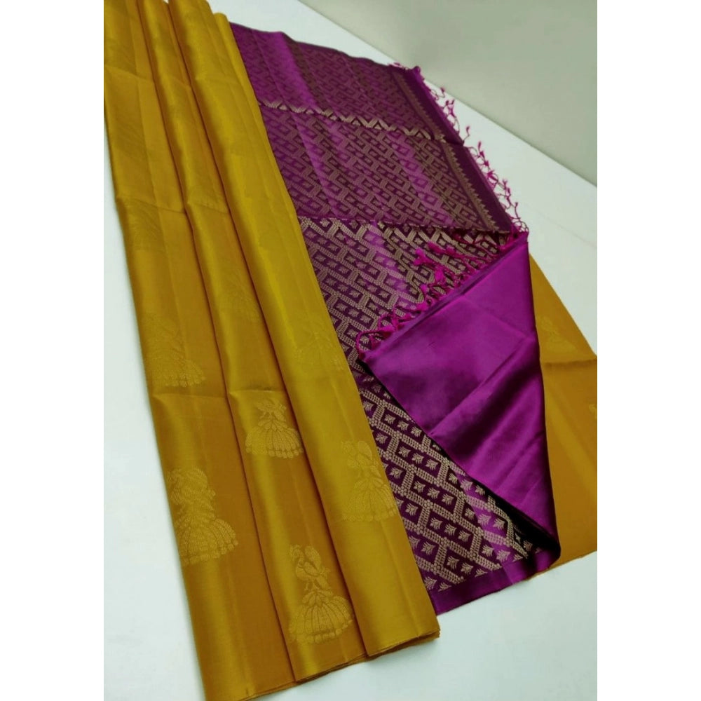 Borderless Kanjivaram Silk Sarees With Unstitched Blouse