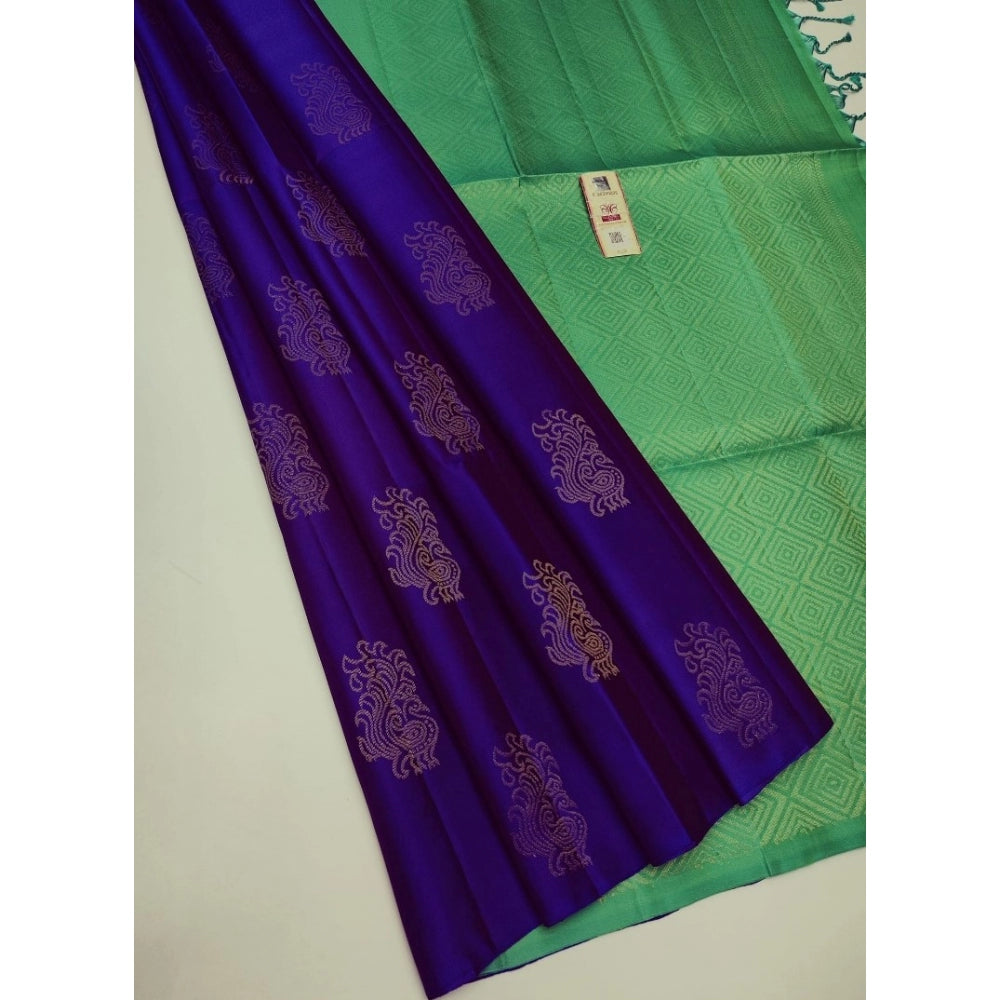 Borderless Kanjivaram Silk Sarees With Unstitched Blouse