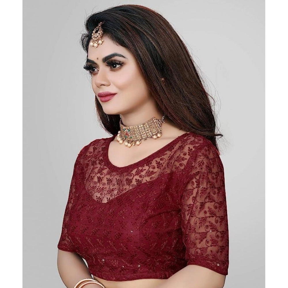 Half Sleeve Net Readymade Blouse