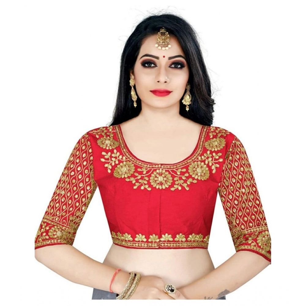 Half Sleeve Ultra satin Readymade Blouse