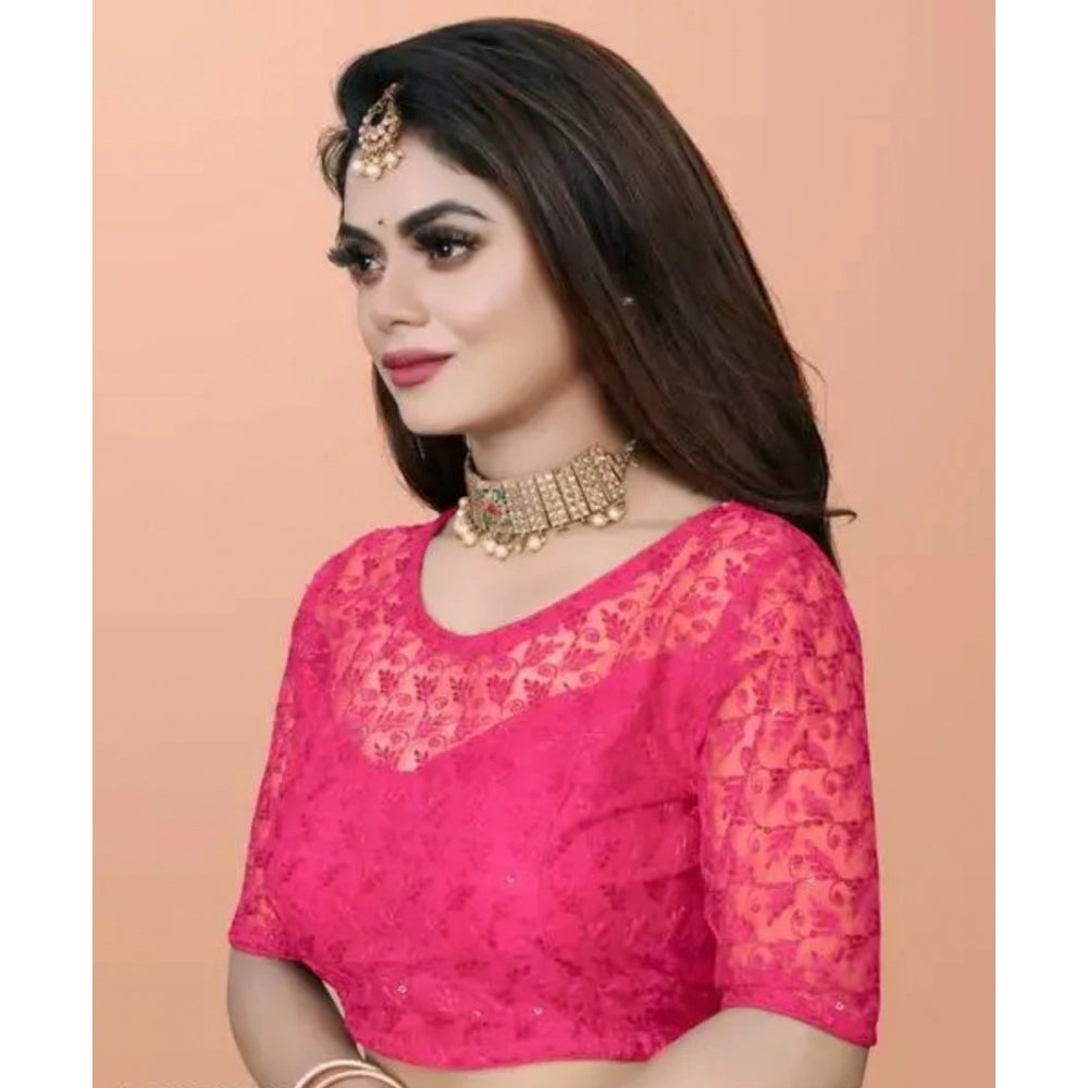 Half Sleeve Net Readymade Blouse