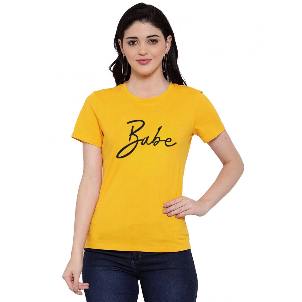 Cotton Blend Babe Printed T-Shirt