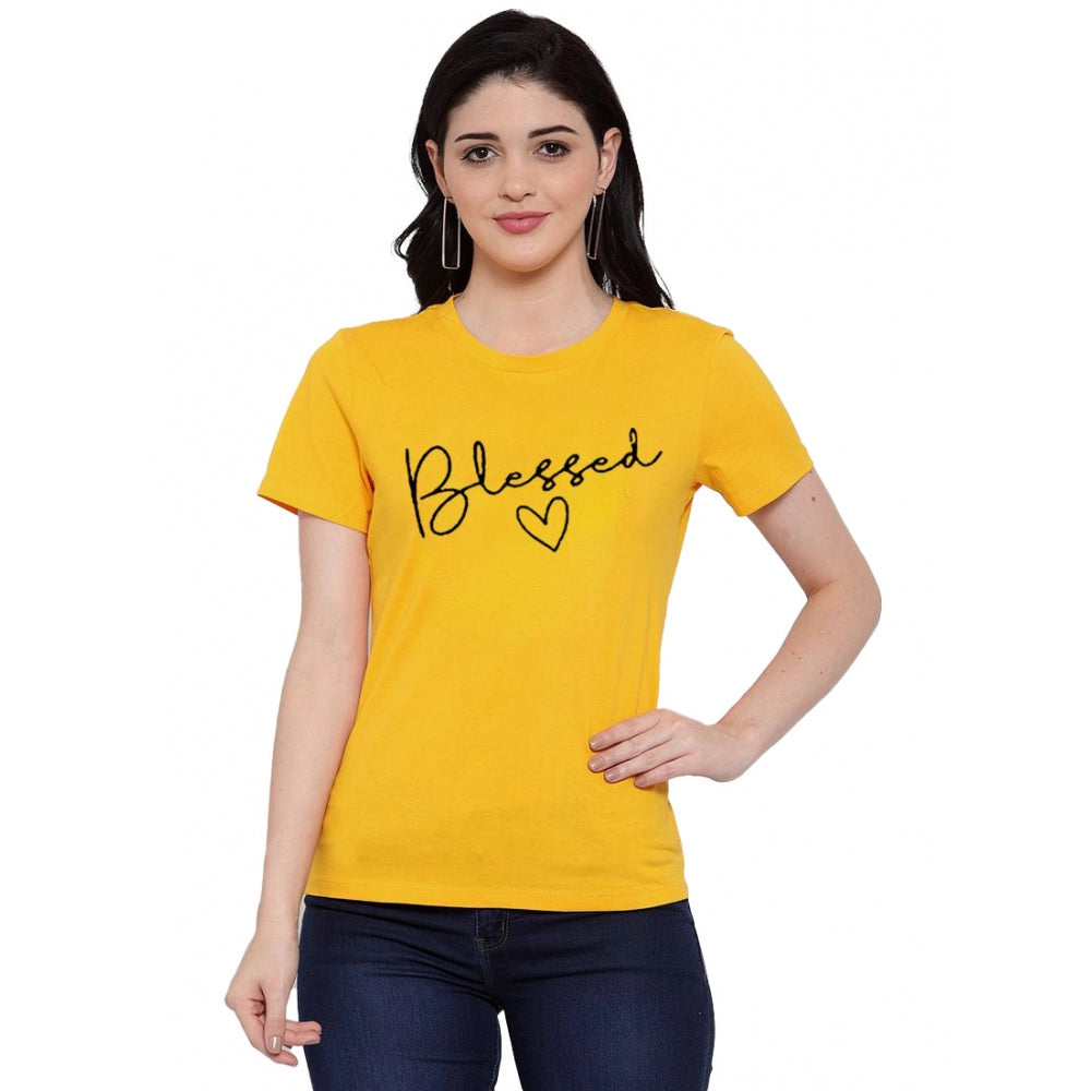 Cotton Blend Blessed Printed T-Shirt