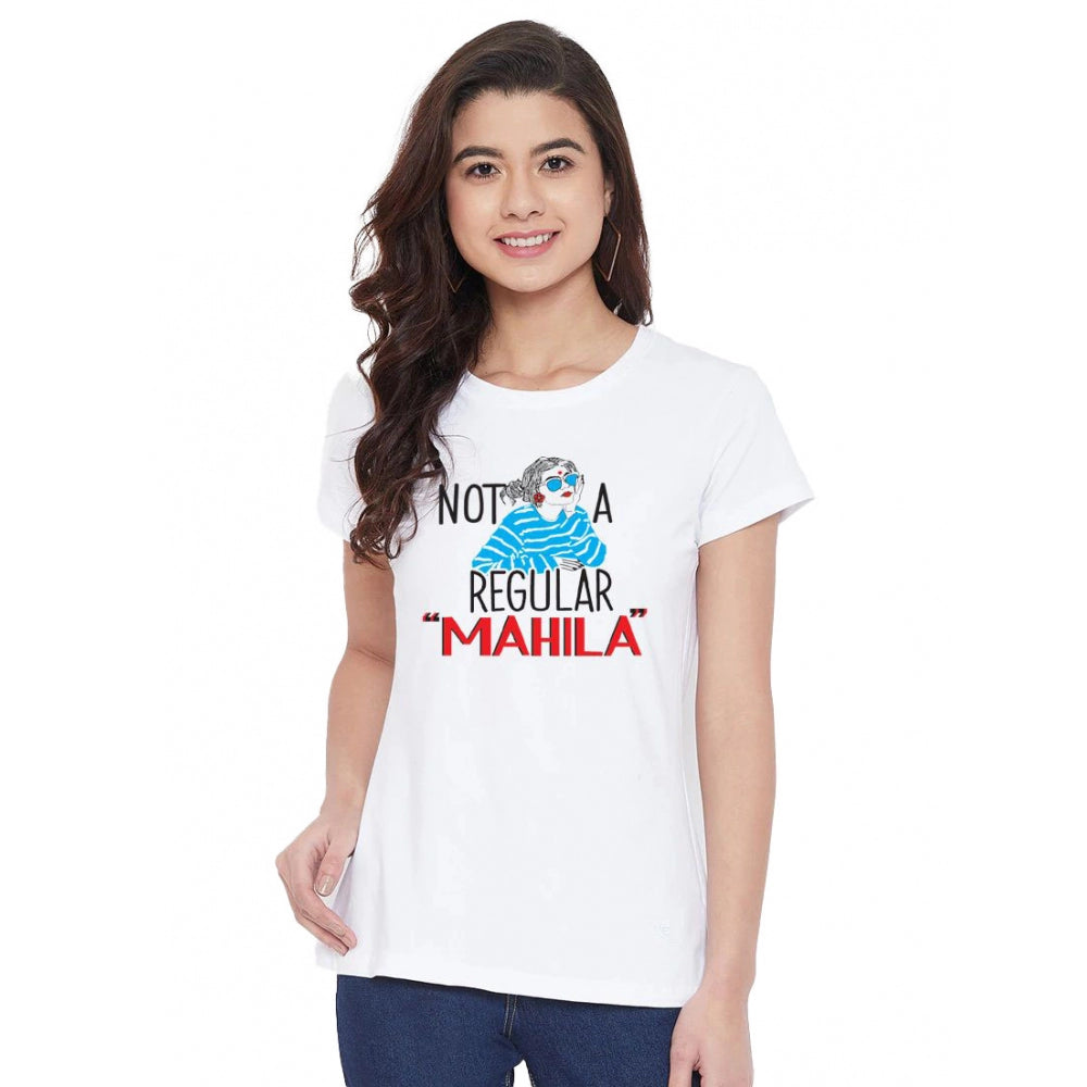 Cotton Blend Not A Regular Mahila Printed T-Shirt