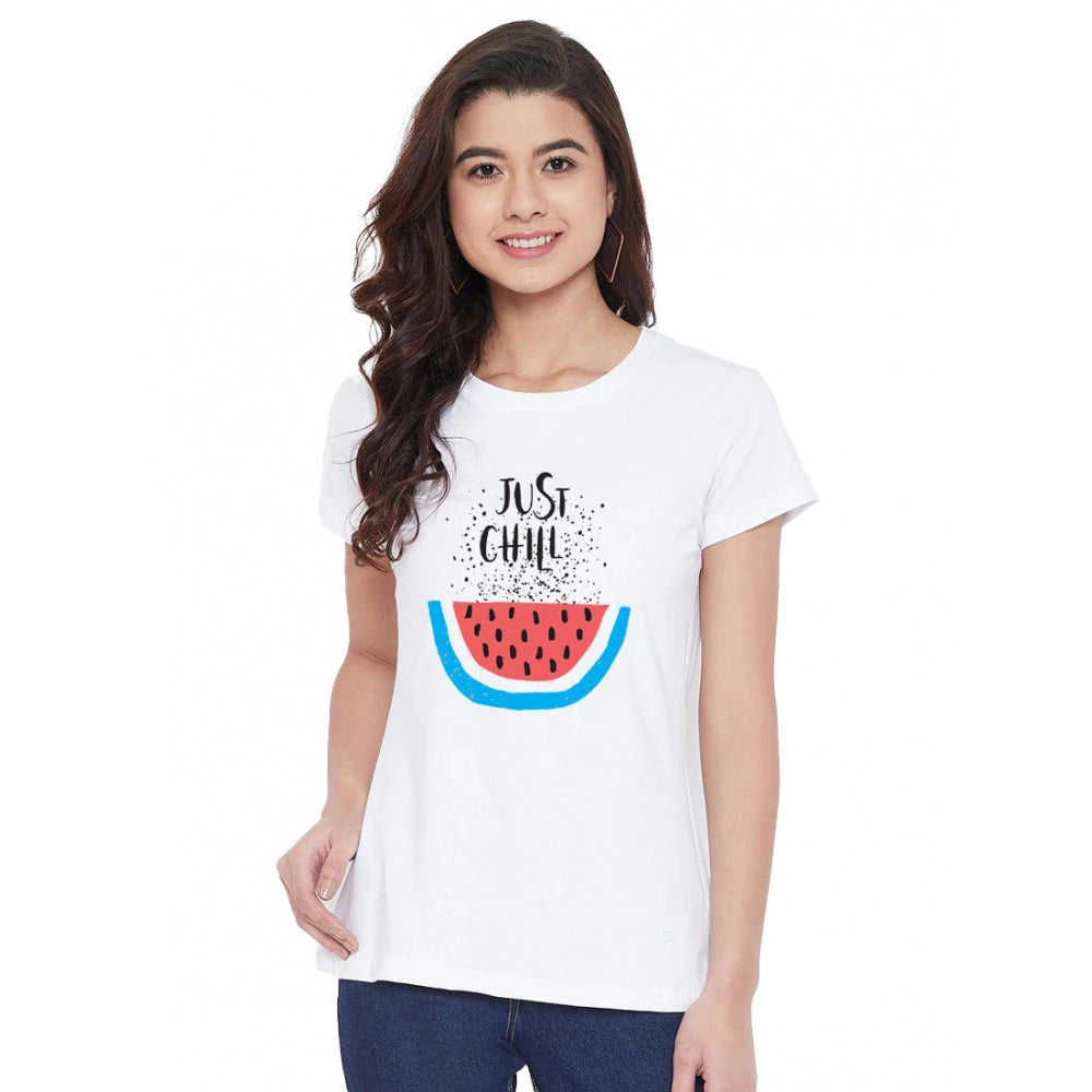 Cotton Blend Just Chill Printed T-Shirt