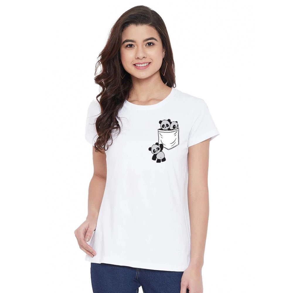 Cotton Blend Pandas In My Pocket Printed T-Shirt