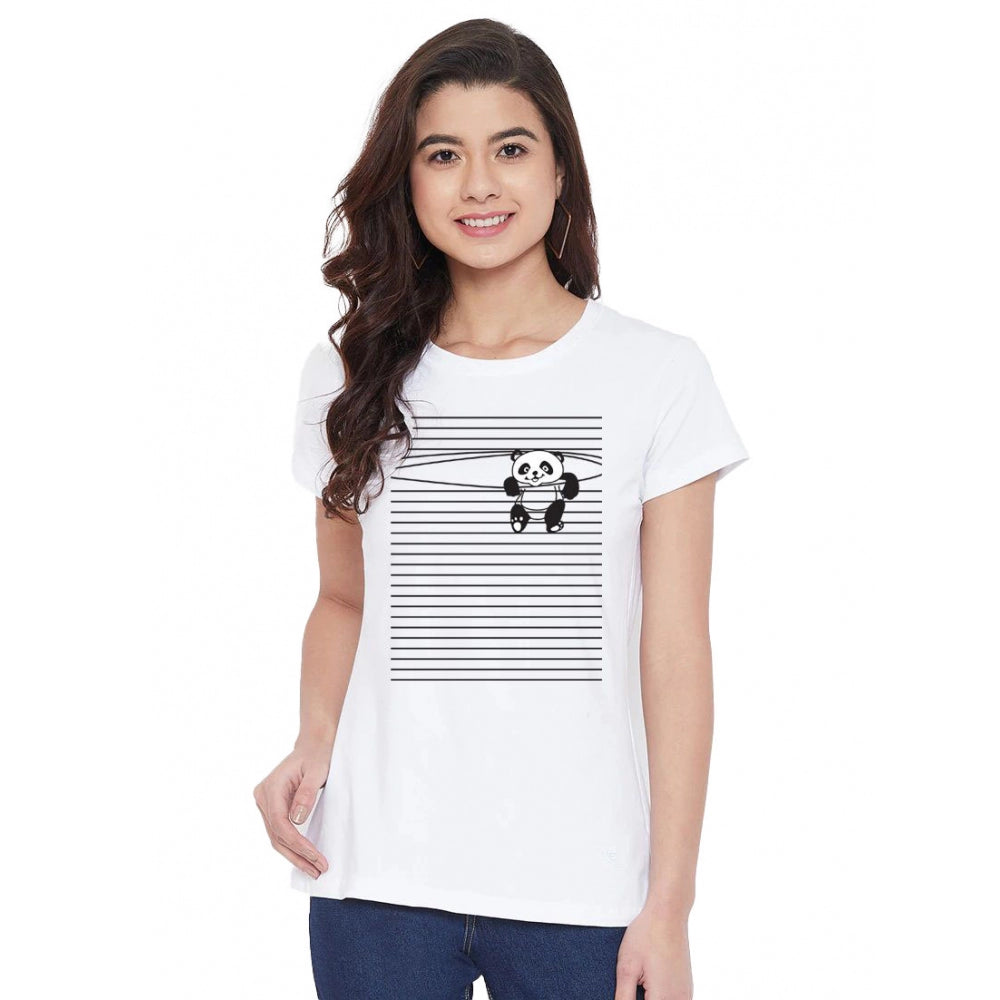 Cotton Blend Peeping Panda Printed T-Shirt