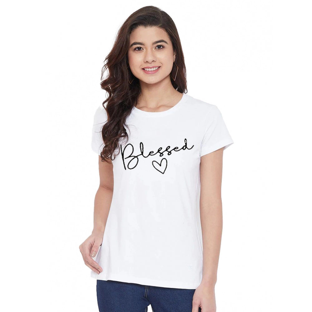 Cotton Blend Blessed Printed T-Shirt