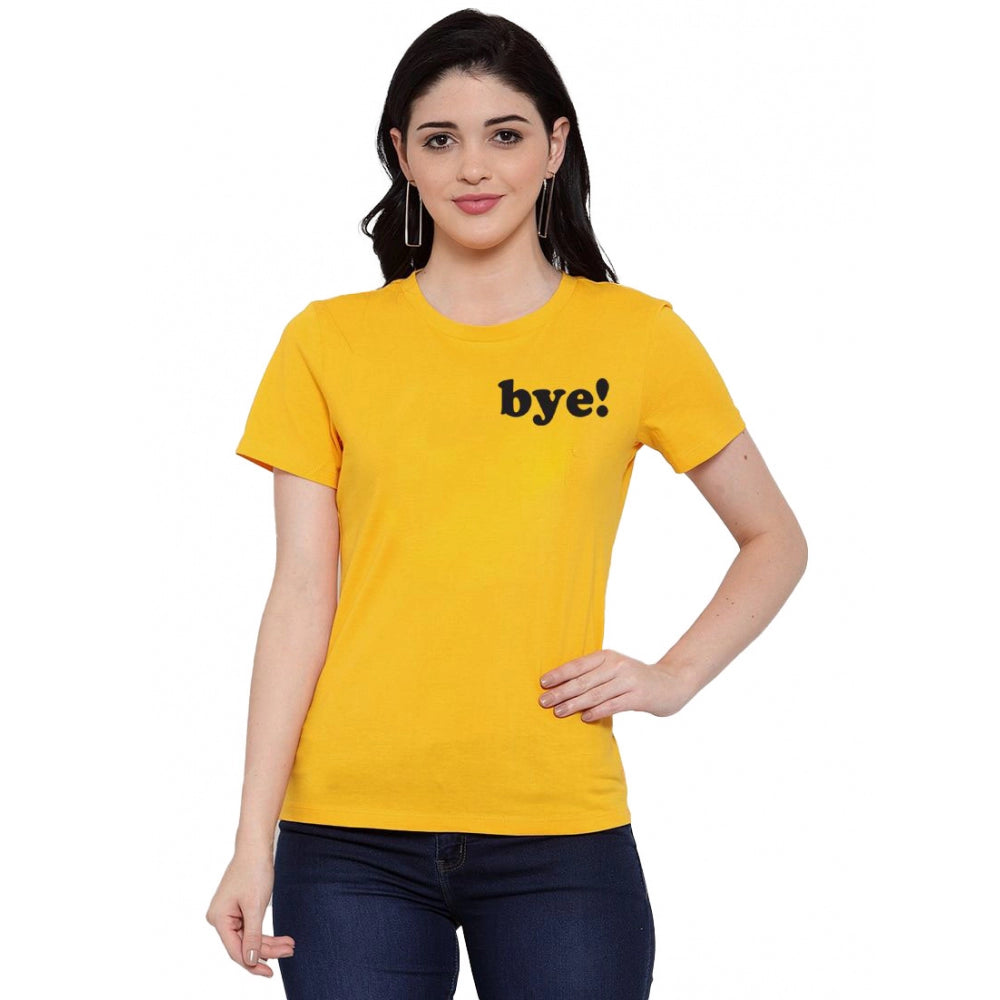 Cotton Blend Bye Printed T-Shirt