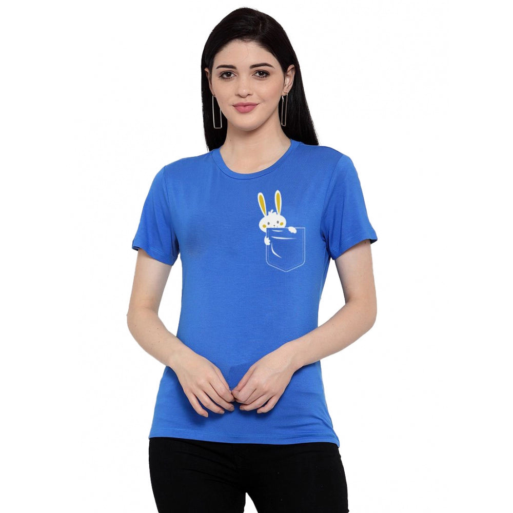 Cotton Blend Rabbit Printed T-Shirt