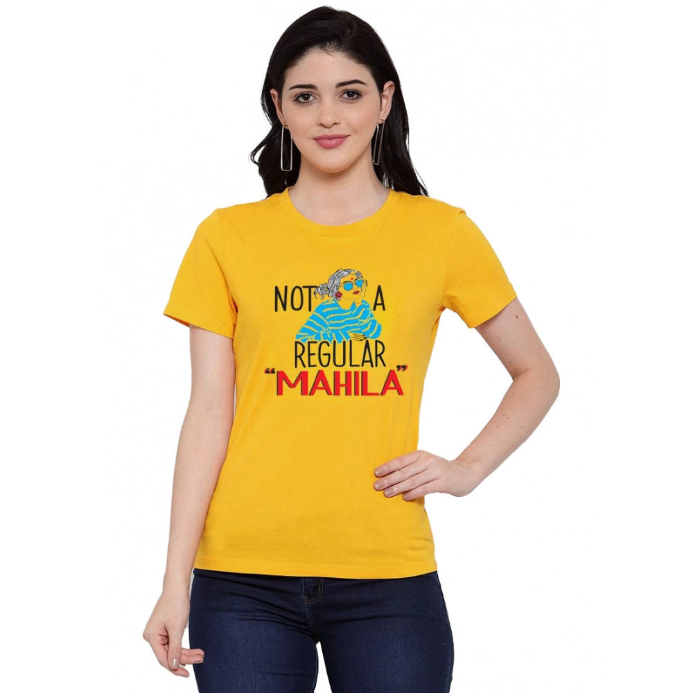 Cotton Blend Not A Regular Mahila Printed T-Shirt