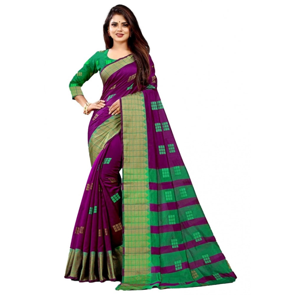 Art Silk Woven Design Venkatgiri Saree With Unstitched Blouse