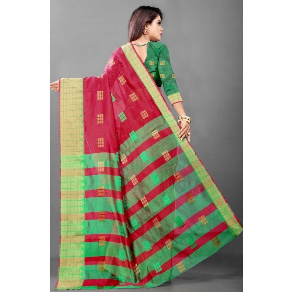 Art Silk Woven Design Venkatgiri Saree With Unstitched Blouse