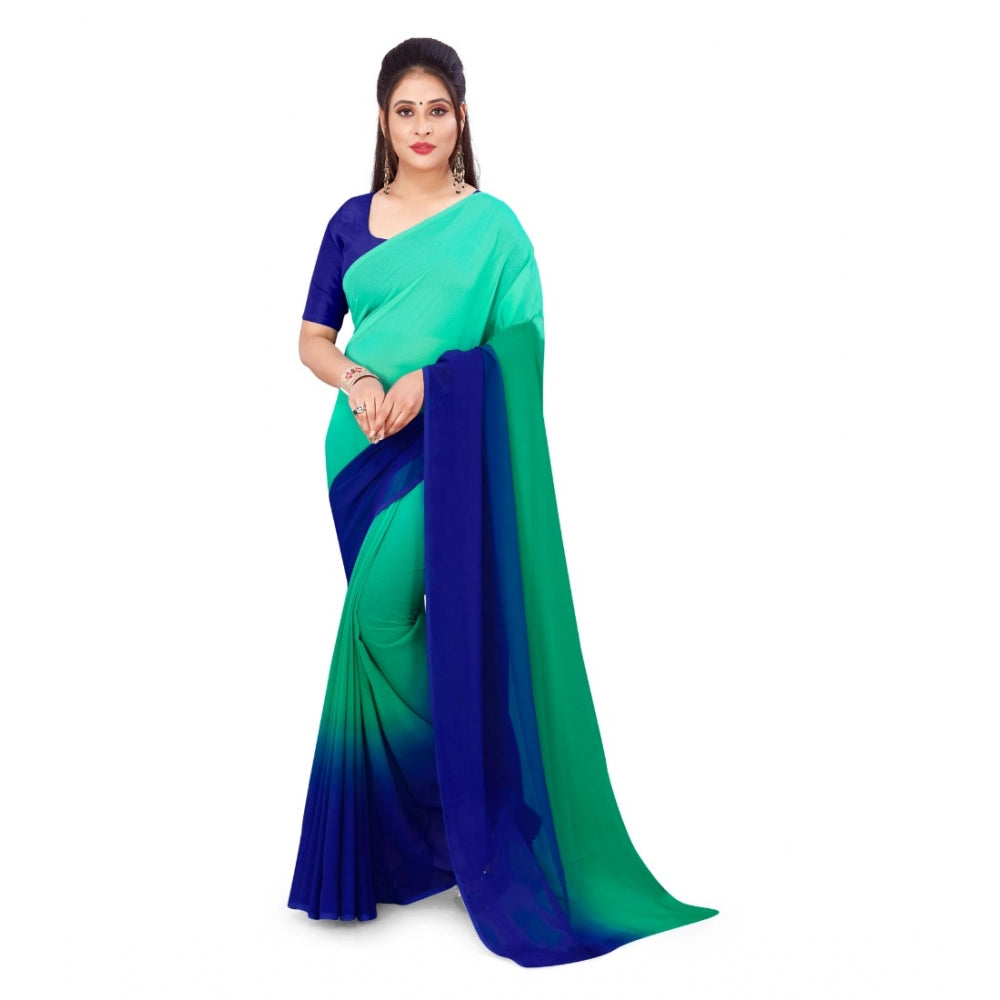 Georgette Printed Saree With Unstitched Blouse