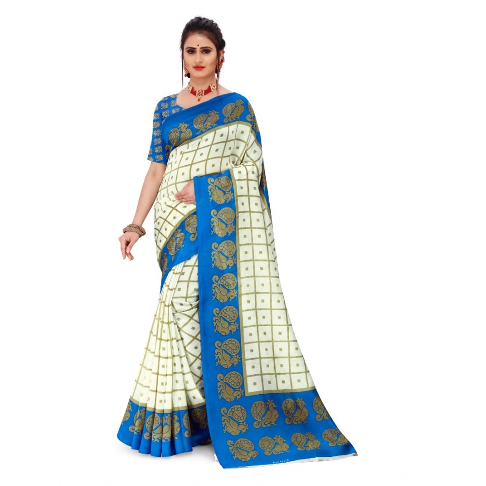 Georgette Printed Saree With Unstitched Blouse