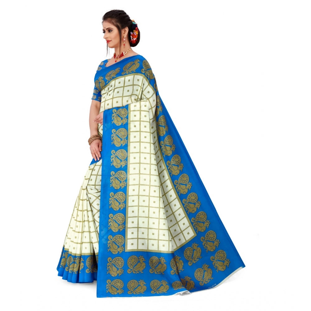 Georgette Printed Saree With Unstitched Blouse