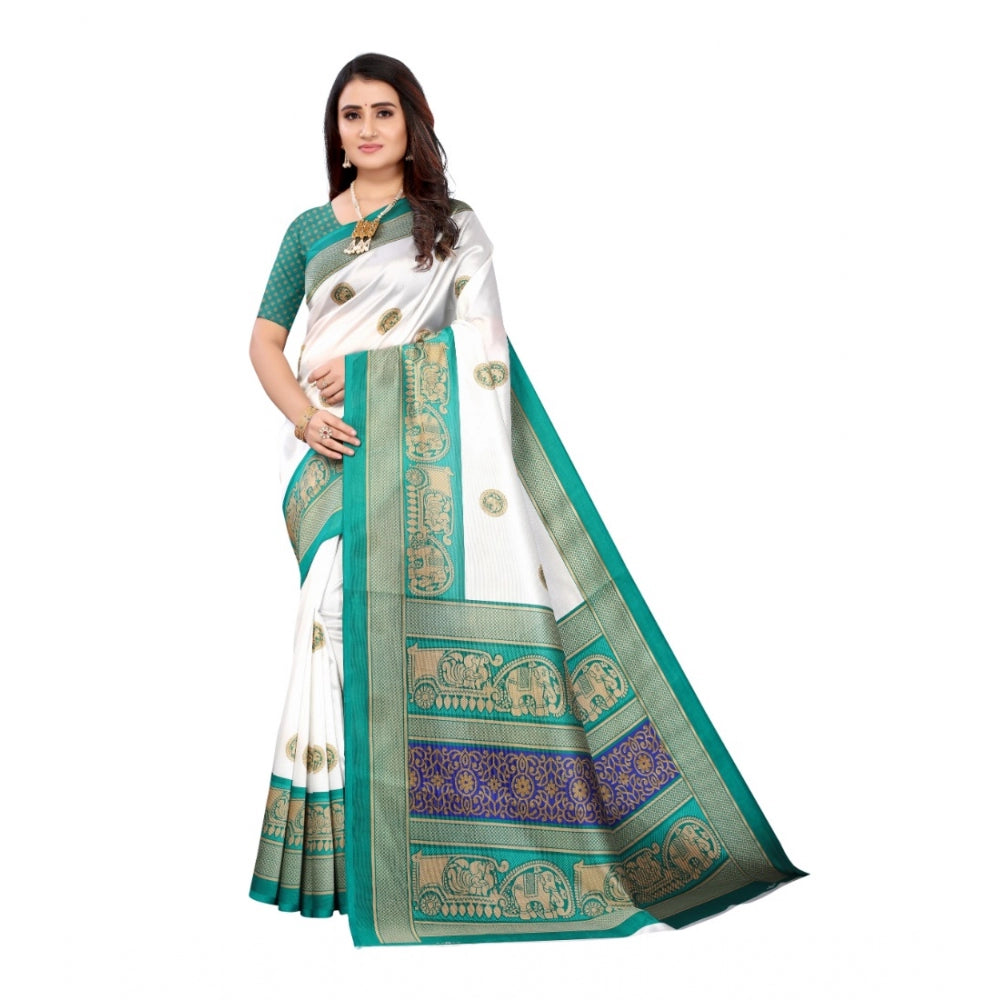 Art Silk Printed Saree With Unstitched Blouse