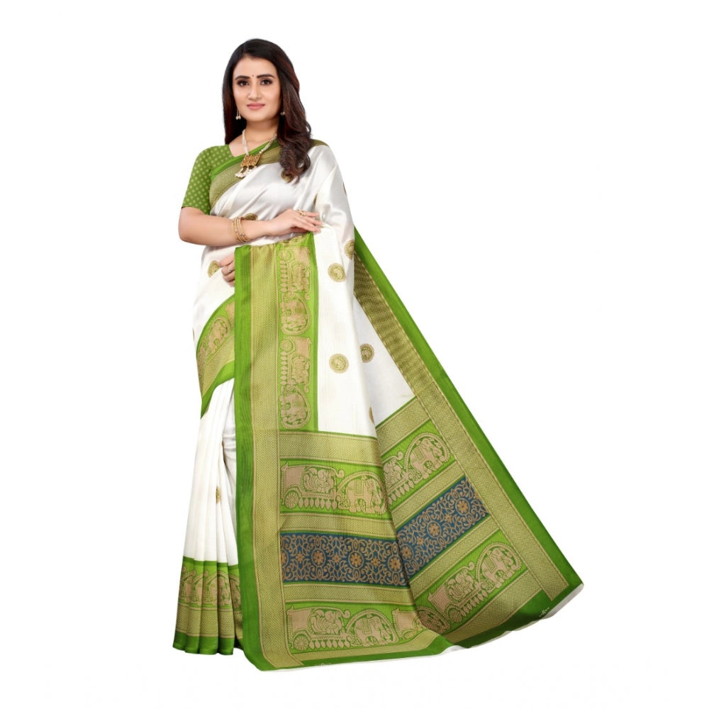 Art Silk Printed Saree With Unstitched Blouse