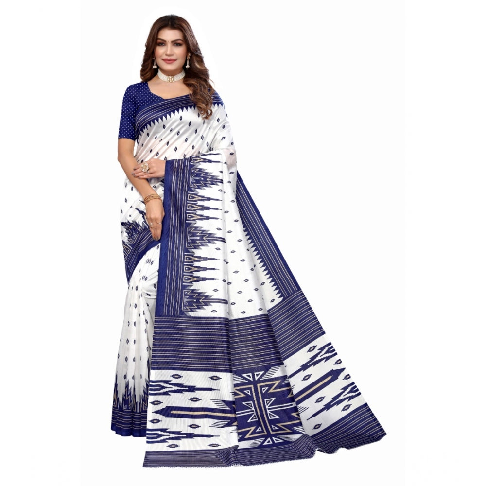 Art Silk Printed Saree With Unstitched Blouse