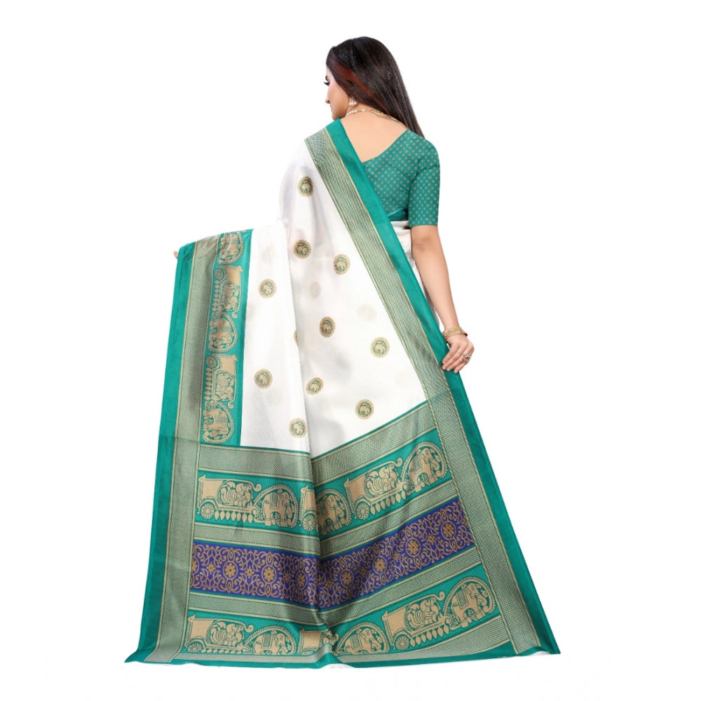 Art Silk Printed Saree With Unstitched Blouse