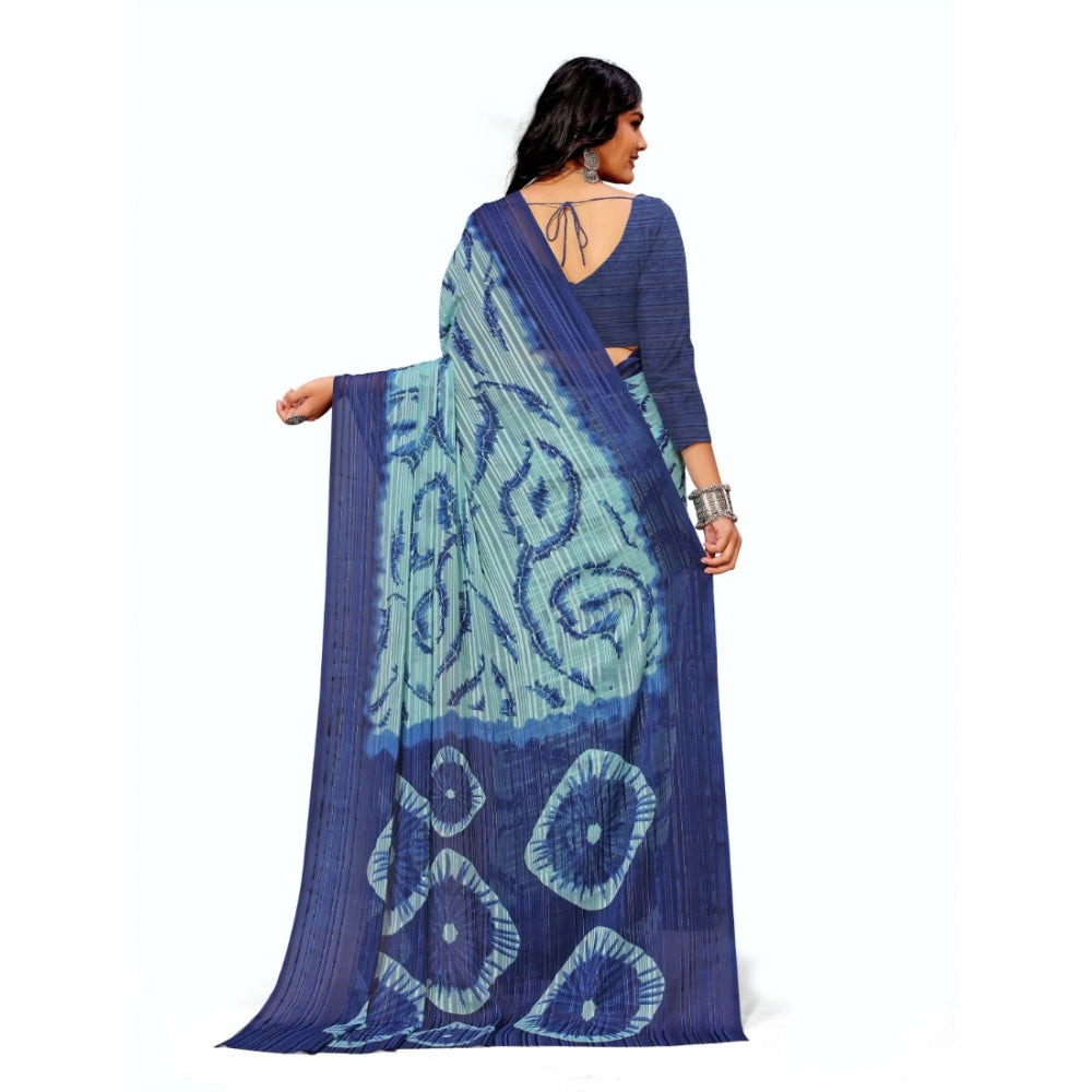 Georgette Printed Saree With Unstitched Blouse