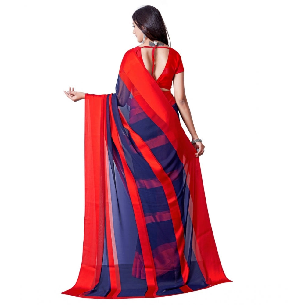 Sattin Patta Printed Saree With Unstitched Blouse