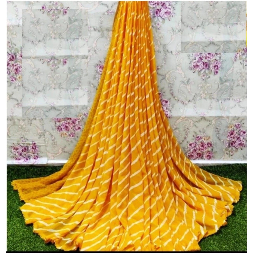 Georgette Printed Saree With Unstitched Blouse