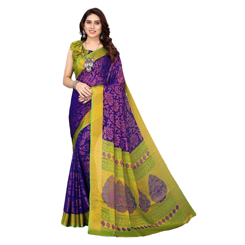 Viscose Rayon Printed Saree With Unstitched Blouse