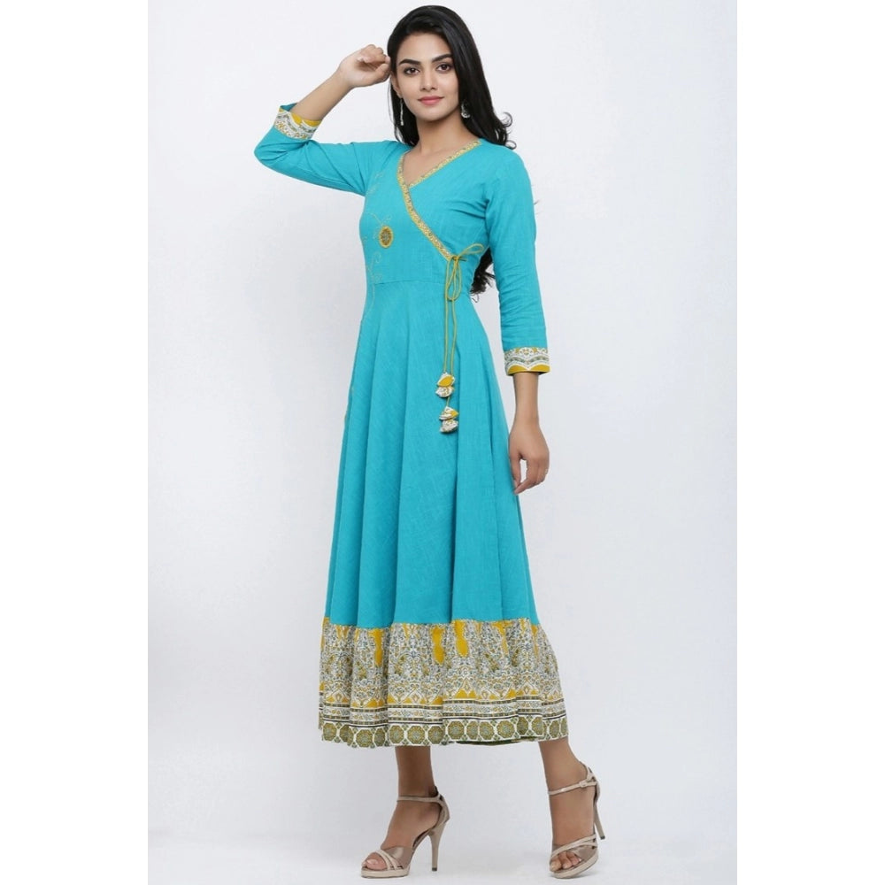 Casual 3/4 th Sleeve Embroidery Cotton Blend Kurti