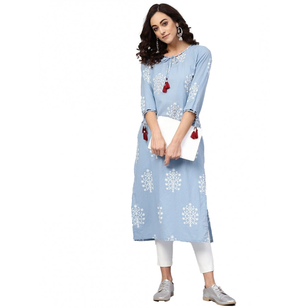 Casual 3/4 th Sleeve Embroidery Cambric Cotton Kurti