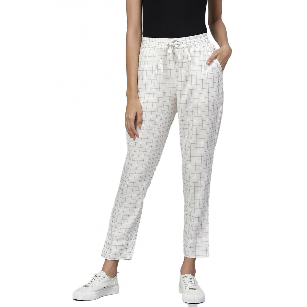 Casual  Checkered Rayon Trouser Pant