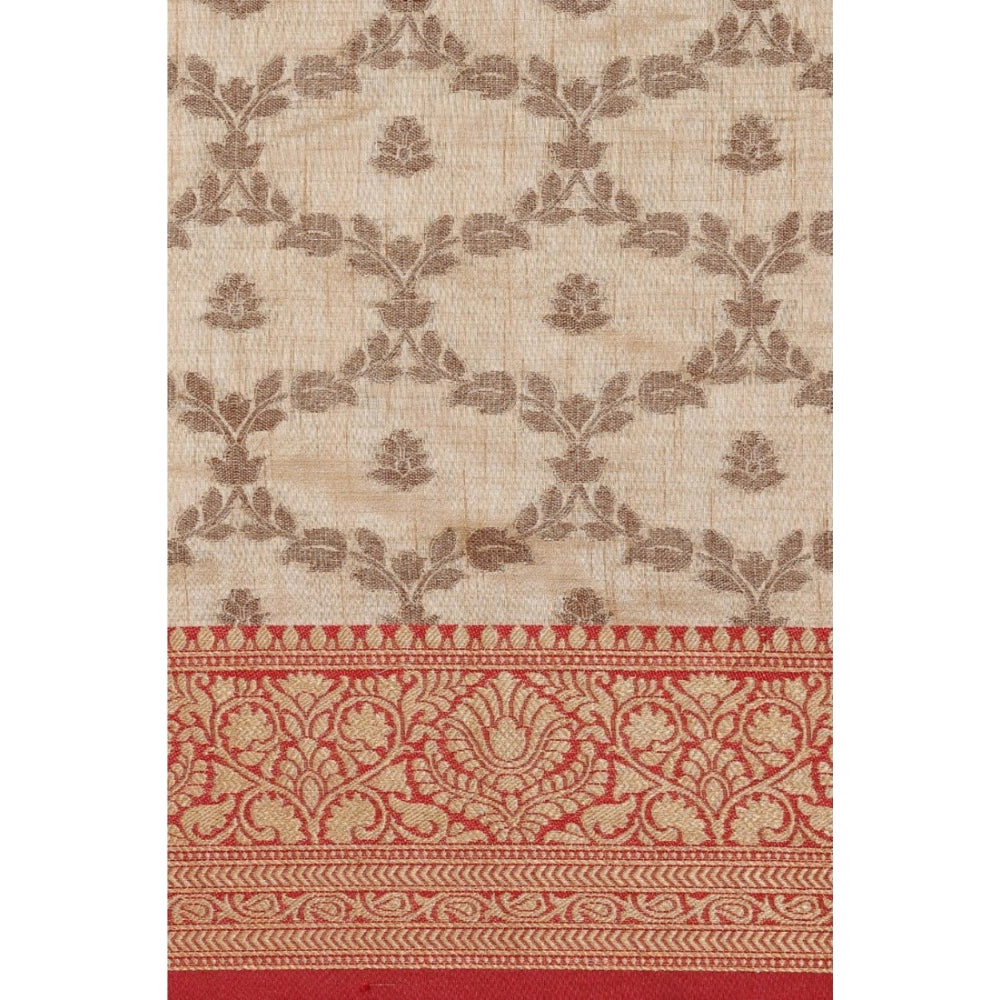   Chanderi Cotton Printed Saree With Unstitched Blouse