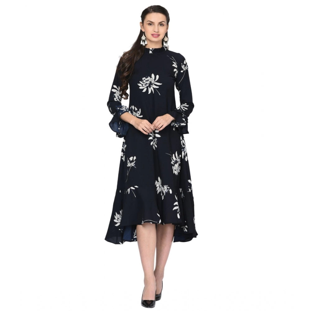 Cotton Blend Floral Full Sleeves Dress