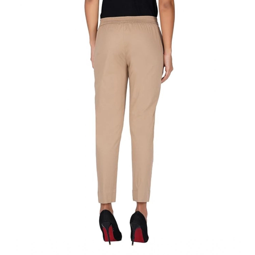 Casual Cotton Lycra Solid Trouser Pants