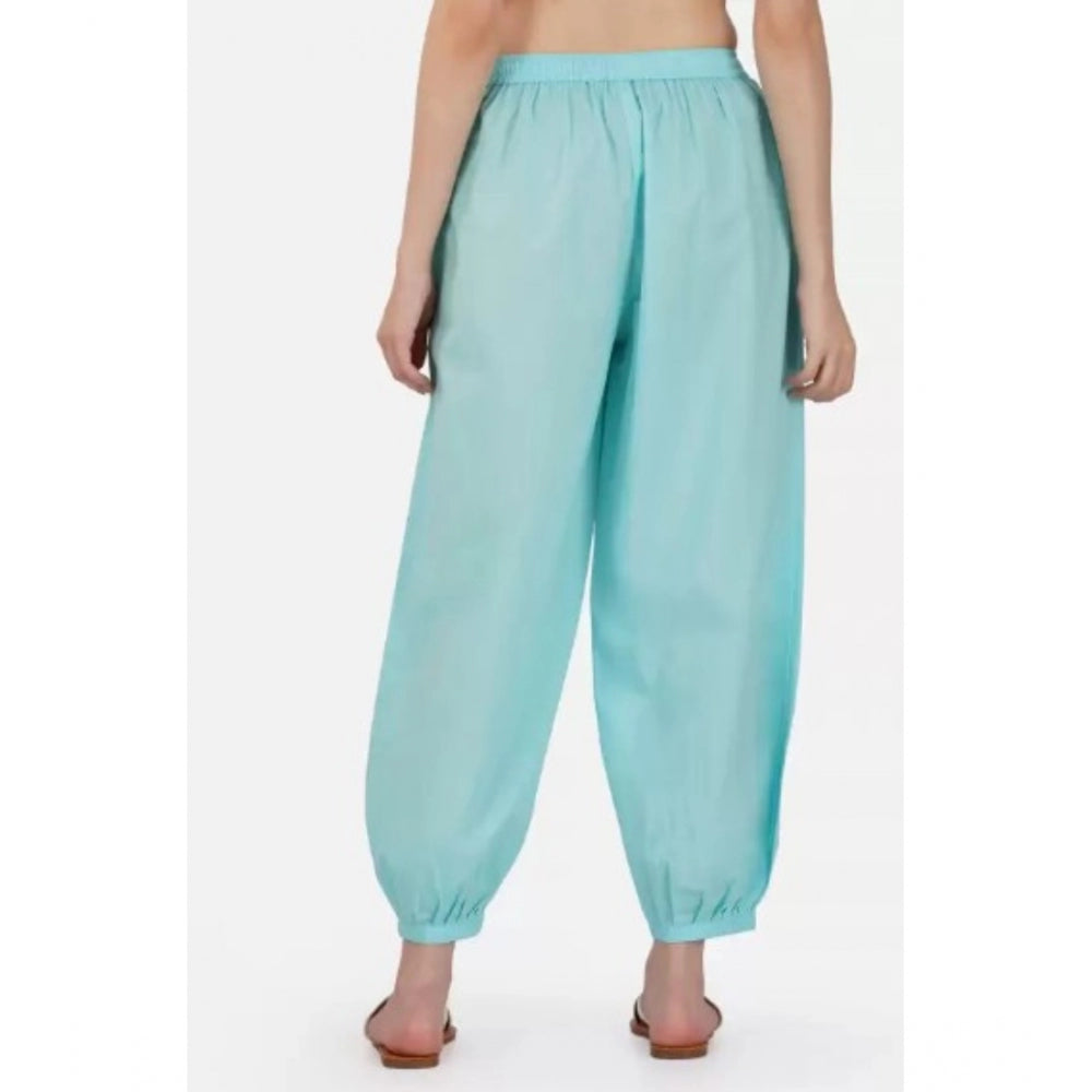 Casual Cotton Cambric Solid Elastic Waist Patiala Harem Pants