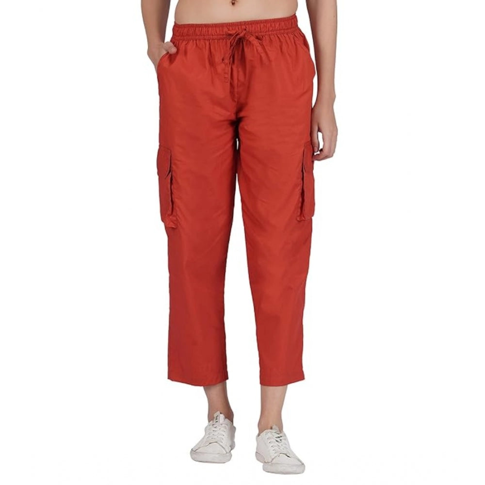 Casual Cotton Solid Cargo Pants