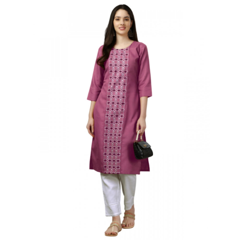 Casual 3-4 th Sleeve Embroidery Cotton Kurti